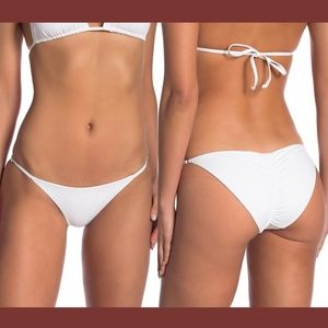 NWT $80 Arrow & Eve Nina Adjustable Scrunch Bikini Bottoms White [SZ‎ XS ]